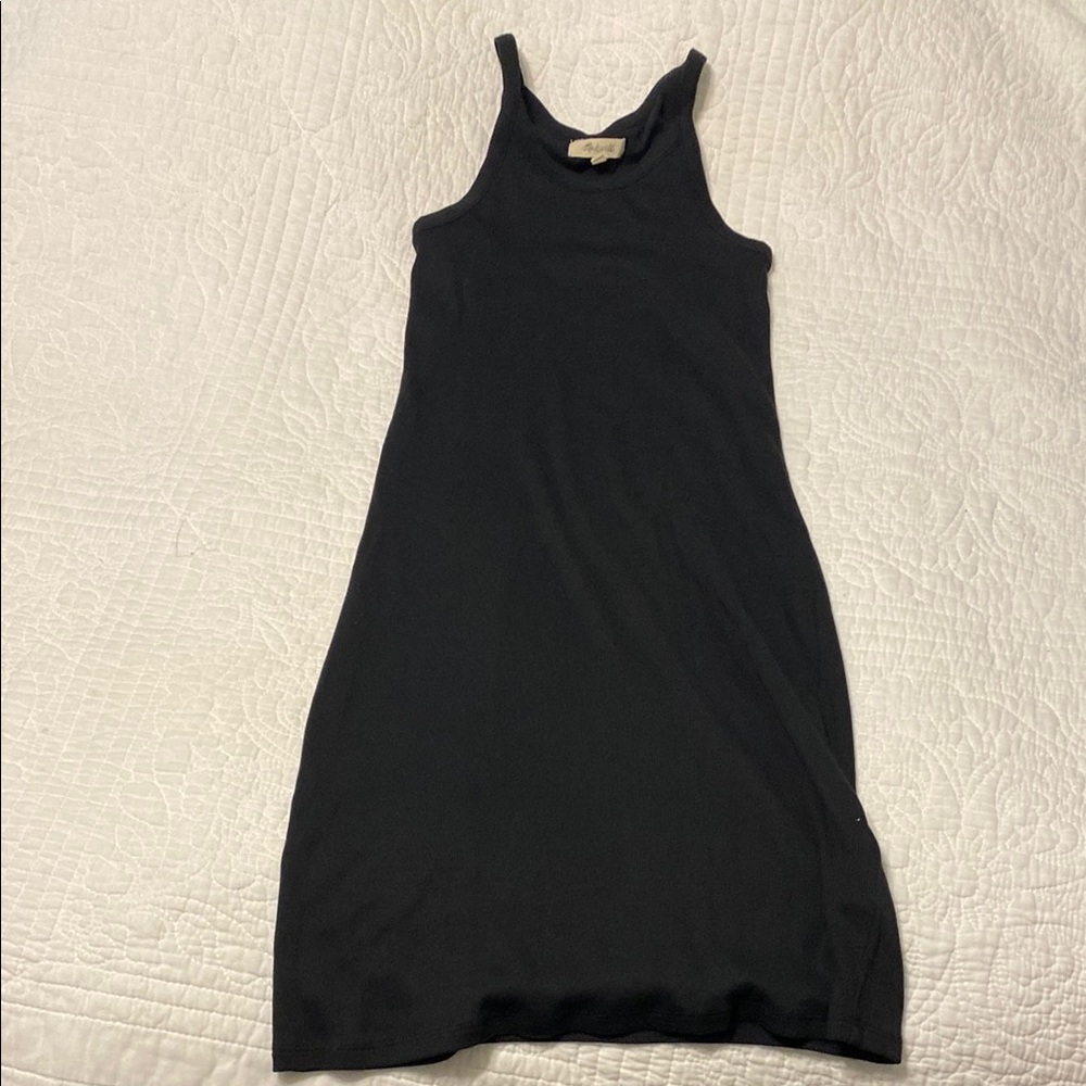 Madewell Black Halter Sheath Midi Dress